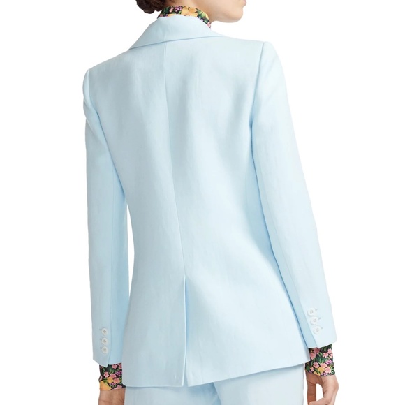MAJE Paris Vizane Linen Blend Twill Blazer Blue Sky Designer Size 36 (US 4) - Picture 2 of 12